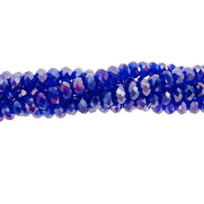 130Pcs 2x3mm Chinese Crystal Rondelle Beads, Sapphire AB