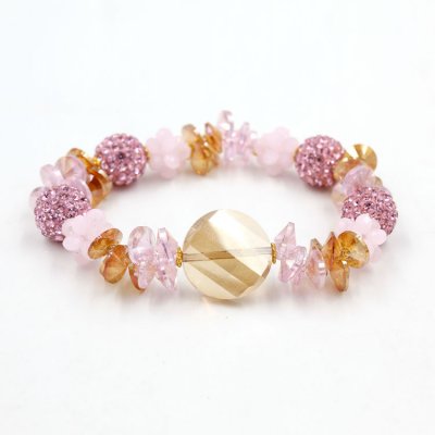 Pink crystal bracelet DIY kits