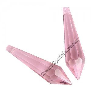 Chinese Crystal Ice Drop Prism Pendant, pink, about 60mm,1 pc