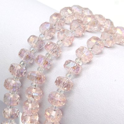 80pcs pink AB 5x8mm angular crystal beads