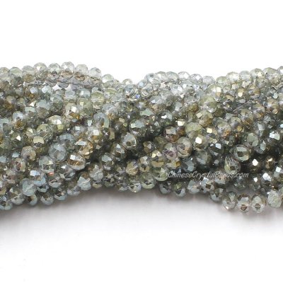 4x6mm yellow green light Chinese Crystal Rondelle Beads about 95 beads