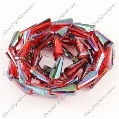 20pcs 8x15mm Chinese Artemis crystal beads strand red and green light