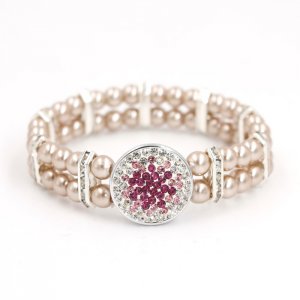 2018 jewelry glass pearl bracelet pave beads bracelet, 6.5inch
