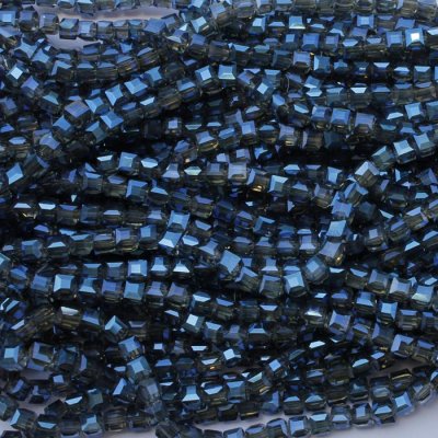 98Pcs 6mm Cube Crystal beads,dark magic blue