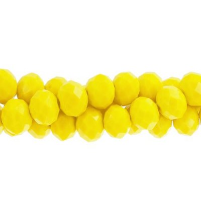 6x8mm Chinese Crystal Rondelle Beads, opaque yellow about 72 beads