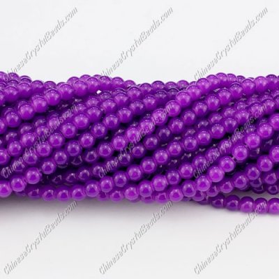4mm round glass beads, purple, about 200pcs per strand