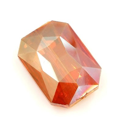 Chinese Crystal Faceted Rectangle Pendant orange light, 24x33mm, 1pcs