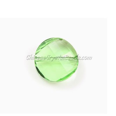 Crystal Twist Bead Strand, 14mm, lime-green, 10 beads
