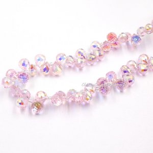 98 beads 8mm Strawberry Crystal Beads, pink new AB