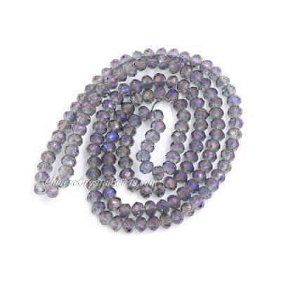 130Pcs 2x3mm Chinese Crystal Rondelle Beads Transparent purple light