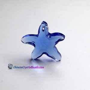 Crystal Starfish Pendant blue Charm Necklace pendant, 30mm