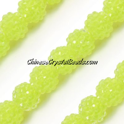 14mm Acrylic Disco beads Green jelly 1 bead