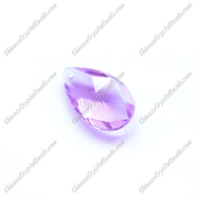 28x16mm Crystal beads Faceted Teardrop Pendant, light violet, hole: 1.5mm