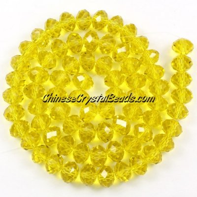 Chinese Crystal Rondelle Beads Strand, lime, 6x8mm , about 72 beads