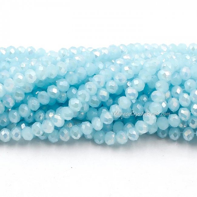 4x6mm med aqua jade litgh Chinese Crystal Rondelle Beads about 95 beads - Click Image to Close