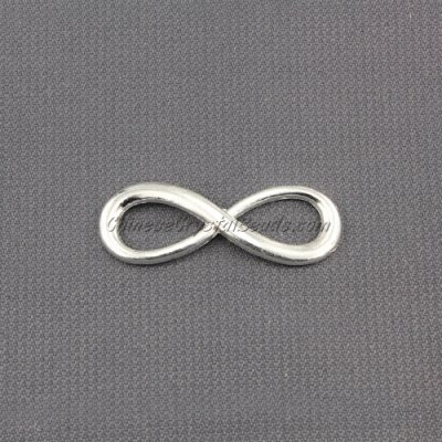 Infinity charms, 10x30mm, silver, 1 pc