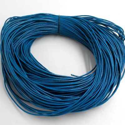 Round Leather Cord, Iris Blue, #1mm, 1.5mm, 2mm#Sold by the Meter