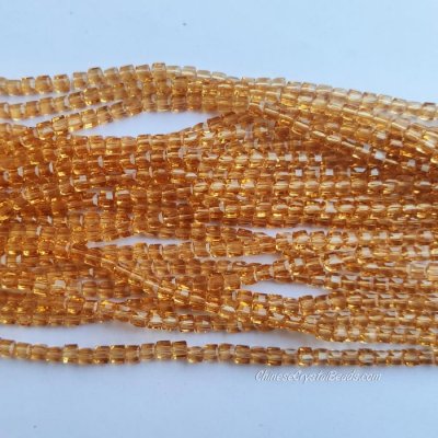 4mm Cube Crystal beads about 95Pcs, G.Champagne