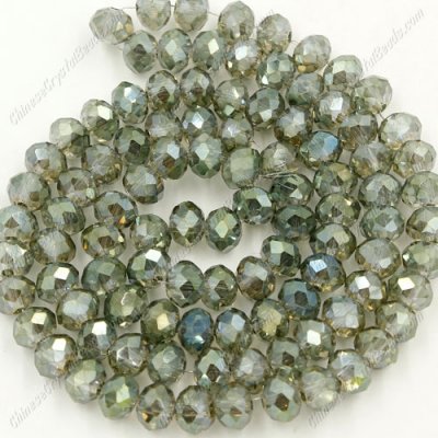 4x6mm yellow and green light Chinese Crystal Rondelle Beads about 95 beads