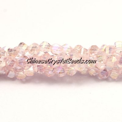 4mm Crystal Helix Beads Strand Pink AB, about 100 beads, 15 inch