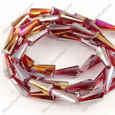 20pcs 8x15mm Chinese Artemis crystal beads strand siam AB