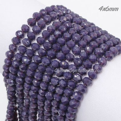 4x6mm Chinese Crystal Rondelle Beads Strand opaque violet about 95pcs
