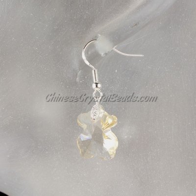 Chinese Crystal Earring handmade, bear 13x16mm, champange, sold 1 pair