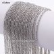 190Pcs 2x2mm round crystal beads gray with Polyester thread