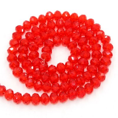 4x6mm lt Siam Chinese Crystal Rondelle beads about 95 beads