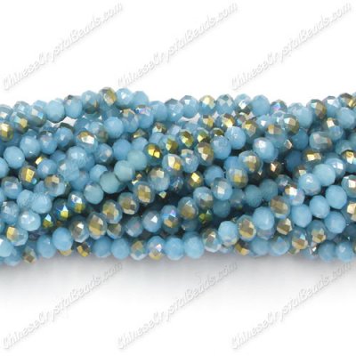 130Pcs 3x4mm Chinese Crystal Rondelle Bead Strand,opaque aque and half green light