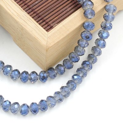 4x6mm Magic Blue Chinese Crystal Rondelle beads about 95 beads