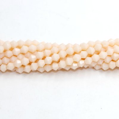 Chinese Crystal 4mm Bicone Bead Strand, Opaque peach, about 100 beads