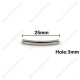 3x25mm Silver-Plated #over Brass Curved Tube Beads, sold per pkg of 50pcs