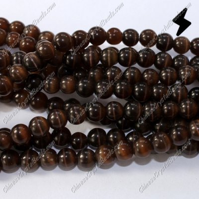 glass cat eyes beads strand, brown, about 15inch longer
