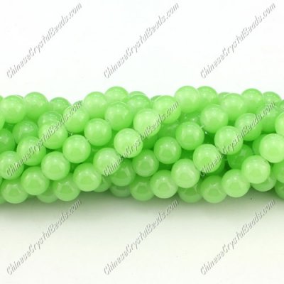 8mm round glass beads strand, green jade, 100pcs per strand