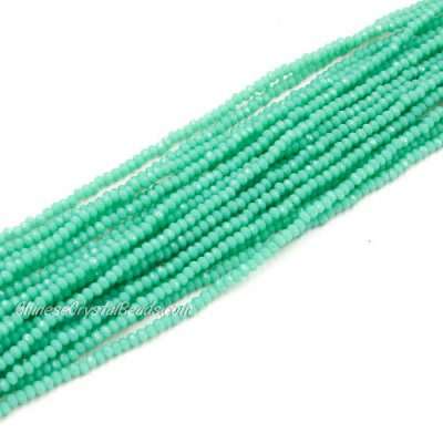 1.7x2.5mm rondelle crystal beads, opaque Turquoise, 190Pcs