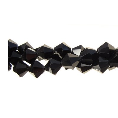 8mm Chinese Crystal Bicone beads, black, about 42 beads