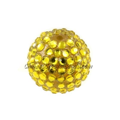 22mm Chinese Acrylic Crystal Disco Bead, yellow 1 bead