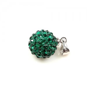Crystal Disco beads charms Emerald 10mm, 1pcs