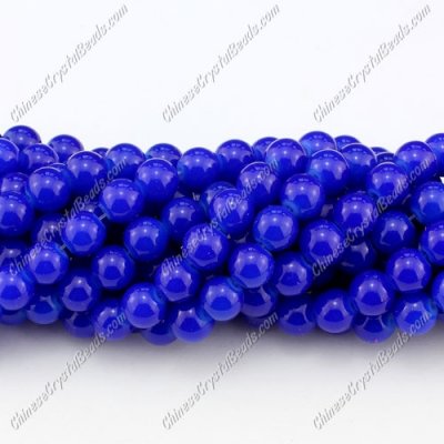 8mm round glass beads strand, Navy Blue, 100pcs per strand