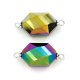 Graphic shape Faceted Crystal Pendants Necklace Connectors, 12x22mm, rainbow., 1 pc