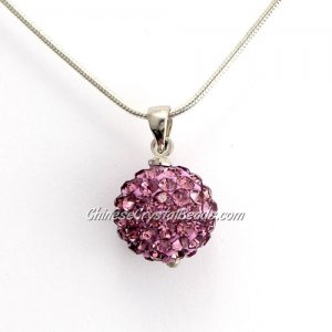 Pave Disco Ball Pendant, 12mm, amethyst, sold 1 pcs