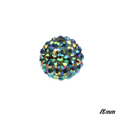 18mm Crystal Disco Ball Acrylic Rhinestone green AB 1 bead
