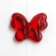 Butterfly glass beads, curtain Bead, 27x33mm, red, hole: 1.5mm, 1pc