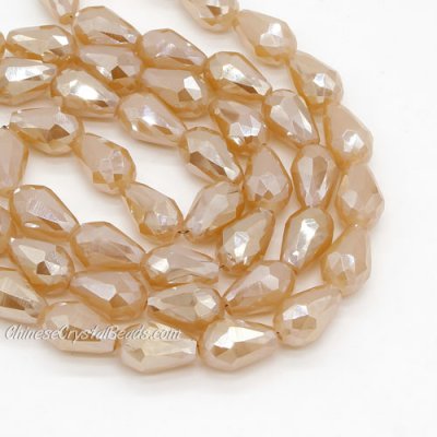 20Pcs 10x15mm Chinese Crystal Teardrop Bead strand, opaque golden shadow