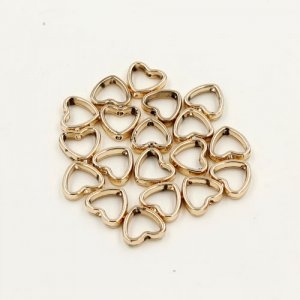 brass spacer beads, champagne gold plated brass, heart shape, 11x12mm, Sold per pkg of 10.