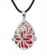 Egg flower Harmony Ball Pendant Women Necklace with 30 inchChain For Pregnant Women, platinum plated brass, 1pc