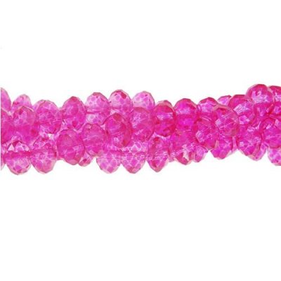 130Pcs 2.5x3.5mm chinese rondelle crystal beads, Fuchsia#pating color not the glass color