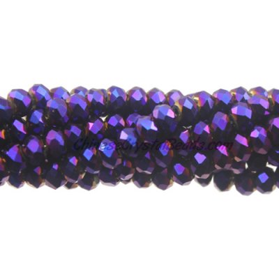 130Pcs 2x3mm Chinese Crystal Rondelle Beads, purple light