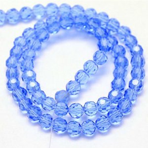 95pcs Chinese Crystal Faceted Round 6mm Beads, lt sapphire